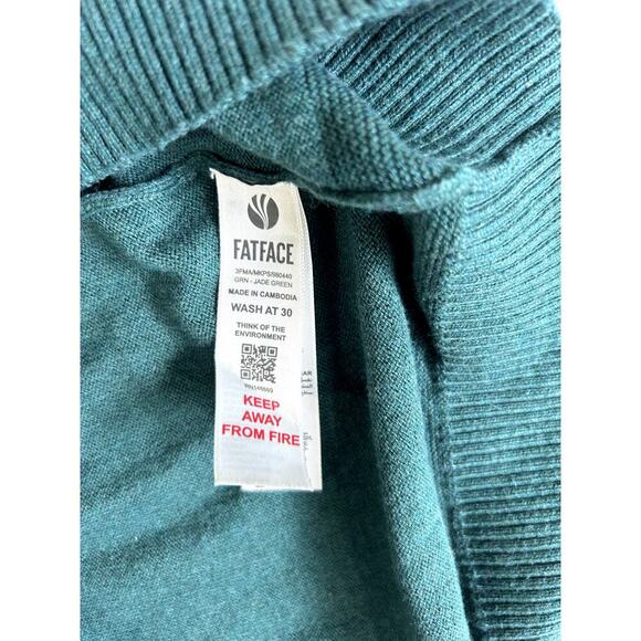 Fat Face Forest Green Quarter Zip Sweater Men’s Size L - Picture 8 of 9